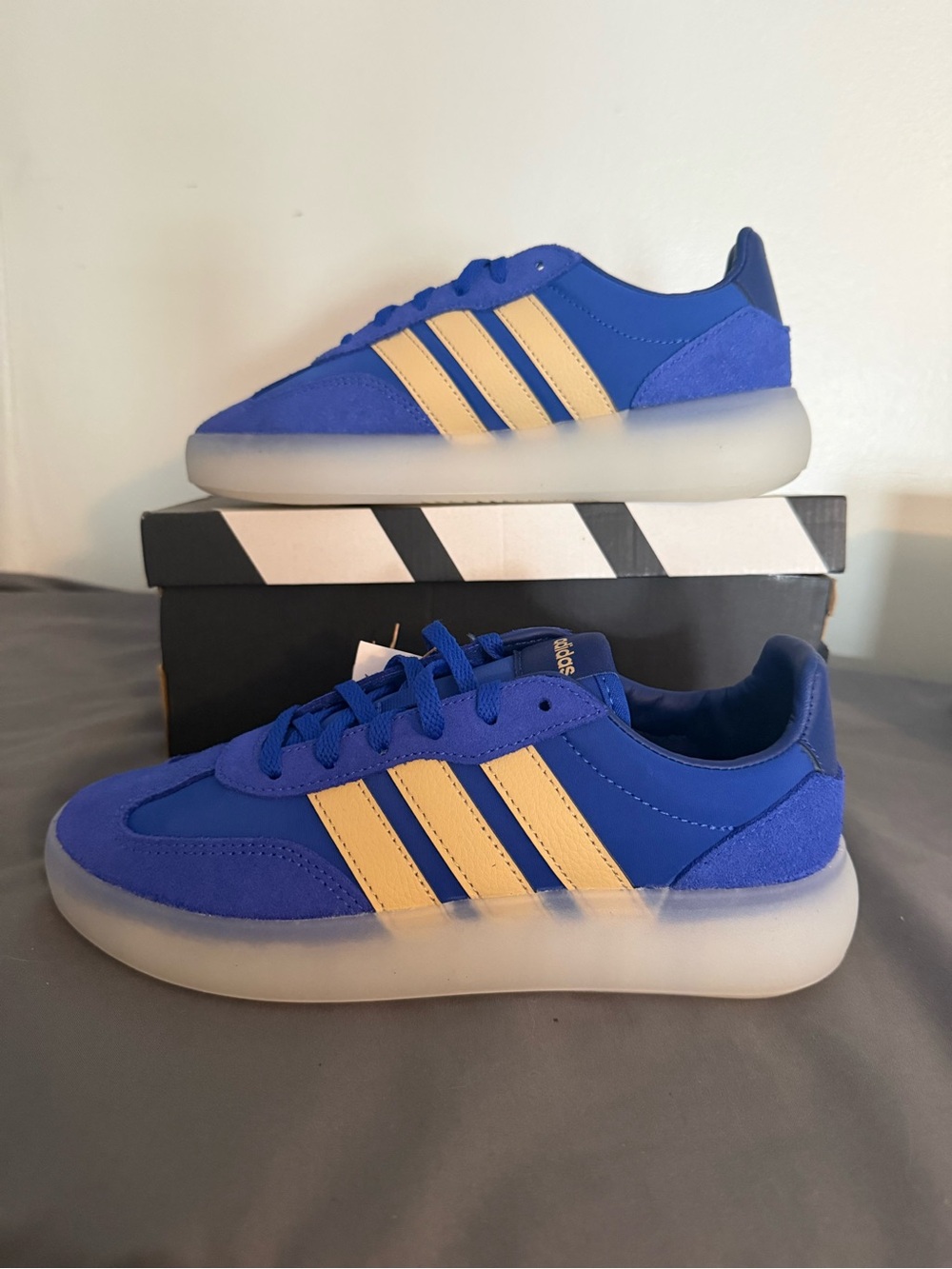 adidas Kids Royal Blue & Yellow Low-Top Barreda Italia Sneakers
